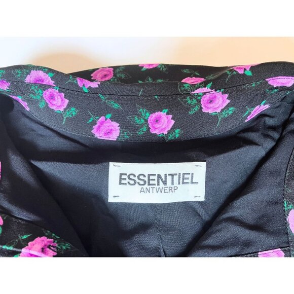 Essentiel Antwerp Rose A-Line Dress Black Purple Size 34 - Picture 6 of 8